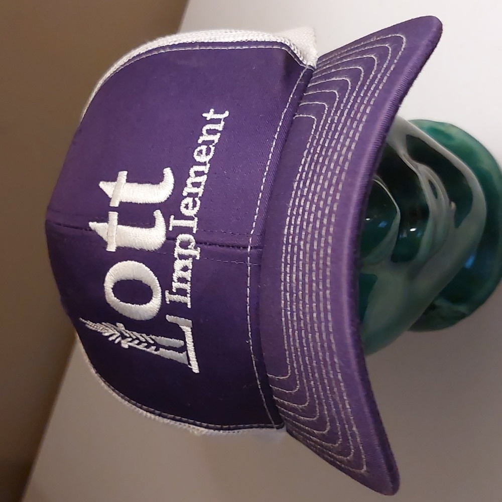 Purple/white Lott Implement Trucker hat